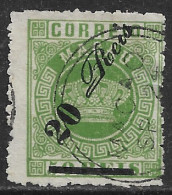 Macau Macao – 1885 Crown Type Surcharged 20 Réis Over 50 Réis Used Stamp - Ongebruikt