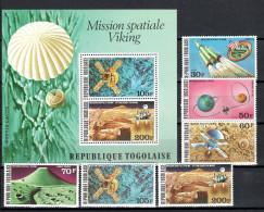 Togo 1976 Space, Viking Set Of 6 + S/s MNH - Africa