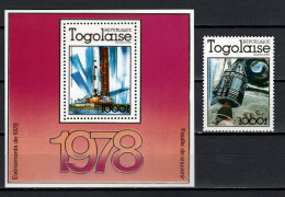 Togo 1978 Space, 10th Anniversary Of Apollo 8 Stamp + S/s MNH - Africa