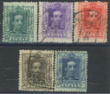 SPAIN, 1922/26, KING ALFONSO XIII STAMPS SET OF 5 # 336/40, USED. - Gebraucht
