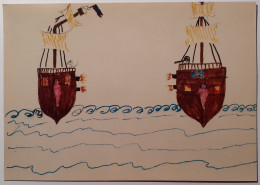 HISTOIRE PORT NANTES (44) - Bateau / Compagnie Des Indes - Corsaire Cassard - Carte Reproduisant Dessin Enfant - Sonstige & Ohne Zuordnung