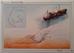PECHE POISSON / BATEAU - DIEPPE (76) / Cité De La Mer - Filage Du Chalut Sur Un Chalutier Classique - Fischerei