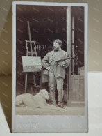 France CDV Photo Bingham Paris. Painter Who Paints, A Dog, To Be Identified. Peintre Qui Peint, Chien, à Identifier. - Alte (vor 1900)