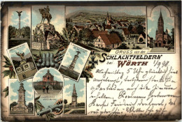 Gruss Von Den Schlachtfeldern Bei Wörth - Litho - Wörth