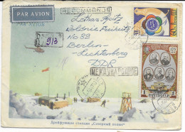 Soviet Registered Letter With Animal Stamps 1957 To Berlin (+good 1R Stamp From 1951) - Storia Postale