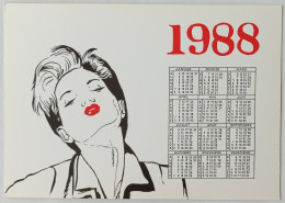 FEMME MAQUILLAGE / Rouge à Levre - Calendrier Année 1988 - Illustrateur Rabah Brahimi - Carte Postale - Mode