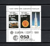 Turkish Cyprus 1991 Space, Europa CEPT, ESA S/s MNH - Europa
