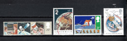 UK England, Great Britain 1982/1987 Space, Satellites, Greenwich 4 Stamps MNH - Europe