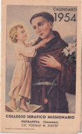 Calendarietto - Collegio Serafico Missionario - Pietrafitta - Cosenza - Anno 1954 - Kleinformat : 1941-60