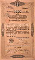 Osterreichisch-Ungarische Bank -Pfandbrief-1000 Gld-4% - Wien - 1890 !! - Banco & Caja De Ahorros