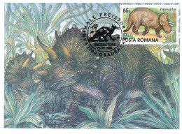 MAX 45 - 326 TRICERATOPS, Prehistoric Animal, Romania - Maximum Card - 1994 - Preistorici