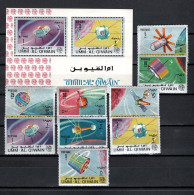 Umm Al Qiwain 1966 Space, ITU Centenary Set Of 9 + S/s MNH - Asia