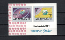 Umm Al Qiwain 1966 Space, ITU Centenary S/s Imperf. MNH - Asia