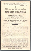 Bidprentje Veerle - Lodewijckx Nathalia (1873-1947) - Imágenes Religiosas