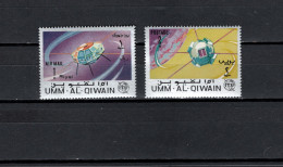 Umm Al Qiwain 1966 Space, ITU Centenary 2 Stamps From S/s MNH - Asia