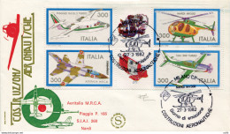 Costruzioni Aeronautiche '82 Varietà Su Busta FDC - Varietà E Curiosità