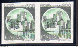 Castelli Lire 600 Varietà Coppia Orizzontale Non Dentellata - Errors And Curiosities