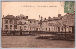 (86) 593, Lusignan, Coll Angevin 10, Place Du Baloir Et Ecole Des Filles - Lusignan