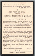 Bidprentje Viersel - Grimon Petrus Josephus (1838-1933) - Imágenes Religiosas