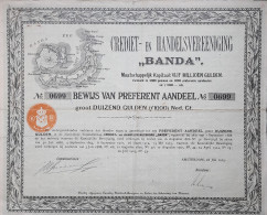 Crediet En Handelsvereeniging "Banda" - Bewijs Van Preferent Aandeel 1000 Gulden (1925) (Amsterdam) - Altri & Non Classificati