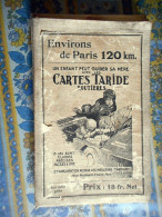CARTE TARIDE ENTOILEE  ENVIRONS DE PARIS 120 KMS - Cartes Routières
