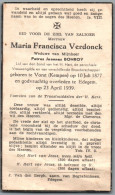 Bidprentje Vorst-Kempen - Verdonck Maria Francisca (1877-1939) Kreukels - Images Religieuses