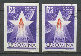 2383/ Espace (space) Neuf ** MNH Roumanie (Romania) Lunik 174Non Dentelé Imperf + Used - Europe