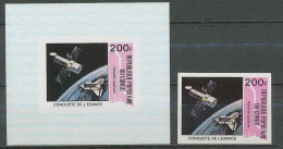 2358/ Espace (space) Neuf ** MNH Congo 618 Spacelab Non Dentelé Imperf + Bloc  - Afrique