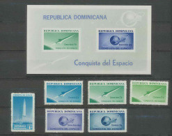 1987/ Espace (space) Neuf ** MNH Dominicana (République Dominicaine) - 617/20 + Bloc 30 Saturne Mercury - América Del Sur