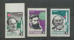 1362/ Espace (space) Neuf ** MNH Russie (Russia Urss USSR) 2804/6 Non Dentelé Imperf  - UdSSR