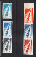 0765h/ Haute-Volta Lot 6 Couleurs PA N°36 Fusée Diamant Essai (proof) Non Dentelé Imperf Espace (space) ** MNH - Alto Volta (1958-1984)