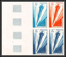 0765d/ Haute-Volta Bloc De 4 PA N°36 Fusée Diamant Essai (proof) Non Dentelé Imperf Espace (space) ** MNH - Afrika