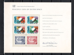 UN United Nations New York 1975 Space, Peaceful Use Of Outer Space Commemorative Print - Amérique Du Nord