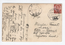 1938. KINGDOM OF YUGOSLAVIA,SERBIA,TPO 186 BELA CRKVA-PETROVGRAD,BELA CRKVA POSTCARD,USED TO BOR MINE - Jugoslawien