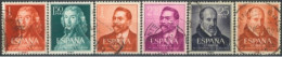 SPAIN, 1960/61, CELEBRITIES STAMPS SET OF 6, USED. - Usati