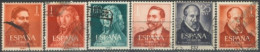 SPAIN, 1960/61, CELEBRITIES STAMPS SET OF 6, USED. - Used Stamps