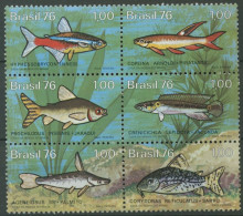 Brasilien 1976 Süßwasserfische Zusammendruck 1545/50 ZD Postfrisch (C11695) - Neufs