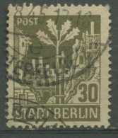 SBZ Berlin & Brandenburg 1945 Eiche 7 Aa Waz S Gestempelt Geprüft, Dünnes Papier - Berlin & Brandebourg