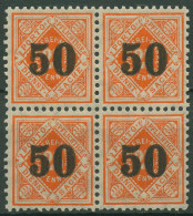 Württemberg Dienstmarken 1923 Mit Aufdruck 188 4er-Block Postfrisch - Ungebraucht