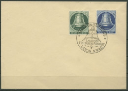 Berlin 1951 Freiheitsglocke Klöppel Links Ersttagsbrief 76, 78 FDC (X28546) - Sonstige & Ohne Zuordnung