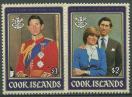 Cook-Inseln 1981 Hochzeit Prinz Charles Und Diana Spencer 778/79 A Postfrisch - Cookeilanden