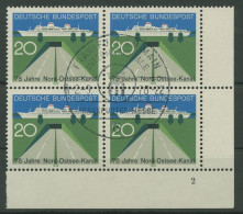 Bund 1970 Nord-Ostsee-Kanal 628 4er-Block Ecke 4 FN 2 Gestempelt (R19936) - Usados