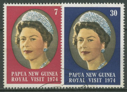 Papua Neuguinea 1974 Besuch Königin Elisabeth II. 270/71 Gestempelt - Papua-Neuguinea