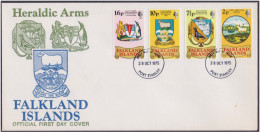 Heraldic Arms, Coat Of Arms Heraldic Visual Design On An Escutcheon, Surcoat, Or Tabard Symbol Variety Falkland FDC - Enveloppes