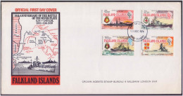 35th Anniversary Of The Battle Of The River Plate First Naval Battle Of The Second World War, Ship, Map, Falkland FDC - Guerre Mondiale (Seconde)