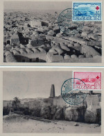 ALGERIE.1952. CROIX-ROUGE. VUES "BOU NOURA" ET "EL OEUD". 2 Cartes Maximum. - Red Cross