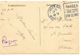 MAROC.1926."TANGER" . DAGUIN Sur C.P.pour La FRANCE. - Other & Unclassified