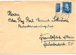 ALLEMAGNE .1951. LETTRE BI-ZONE. "W.C.RONTGEN".NOBEL  DE PHYSIQUE. SURTAXE. - Covers & Documents