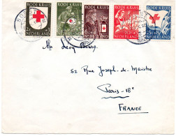 PAYS-BAS.1953.FDC.SERIE "CROIX-ROUGE" N°Y&T 595-599. LETTRE Pour La FRANCE. - Croce Rossa