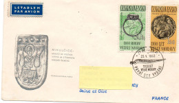 TCHECOSLOVAQUIE.1963.Moravia 1100th Anniversary . FDC AYANT VOYAGE POUR  LA FRANCE. - Fábricas Y Industrias